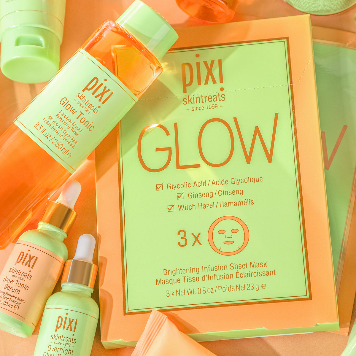 Glow Tonic collection showing multiple products
